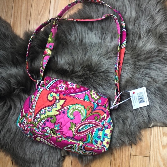 VERA BRADLEY PINK SWIRLS SMALL FLAP CROSSBODY*NWT* - Picture 4 of 7